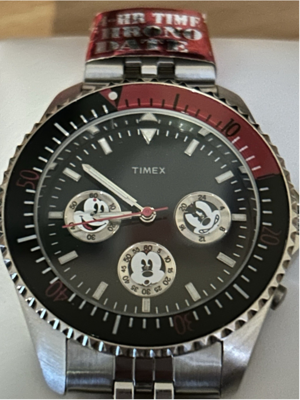 Timex mickey mouse watch 4-hr time chrono date Never Been Worn NEEDS NEW BATTERY